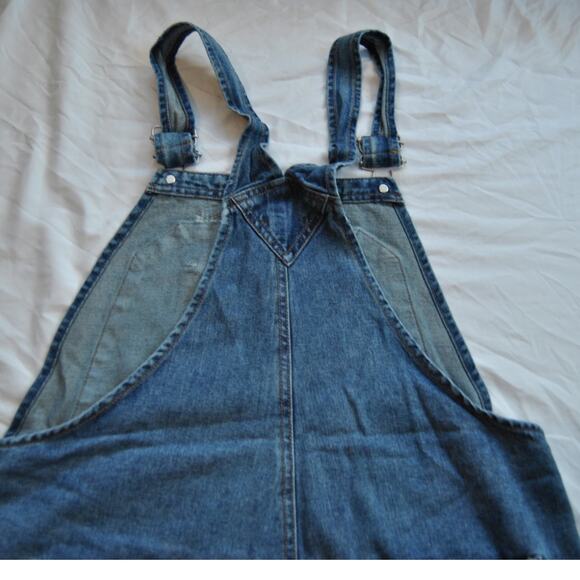 Wild Fable Overalls Shorts Blue Jean Large - Picture 6 of 9